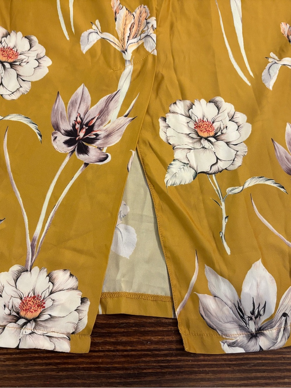 NWT ASOS Mustard Floral Sleeveless Midi Dress Size 4 Twist Back Cutout - Picture 11 of 12